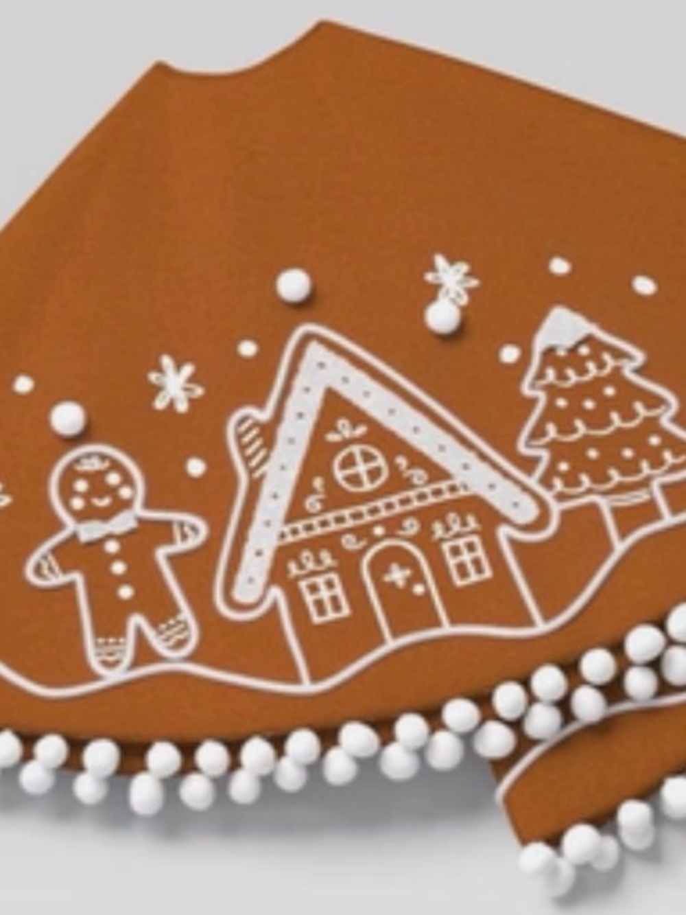 Target Gingerbread Tree Skirt in Brown and White